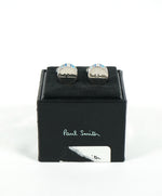 PAUL SMITH - Blue & Silver Logo Round Cufflinks - N/A