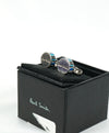PAUL SMITH - Blue & Silver Logo Round Cufflinks - N/A