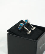 PAUL SMITH - Blue & Silver Logo Round Cufflinks - N/A