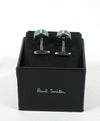 PAUL SMITH - Blue & Silver Logo Round Cufflinks - N/A