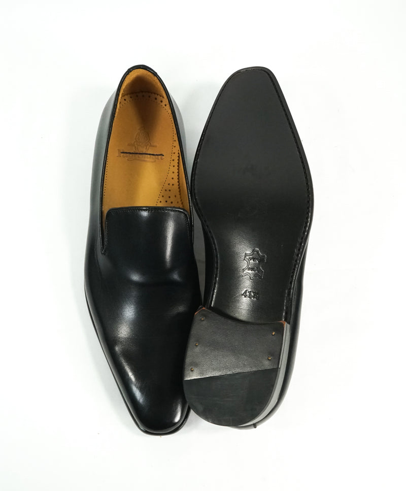 PAUL STUART - Slim Silhouette Whole Cut Black Loafers Made In Italy - 8.5