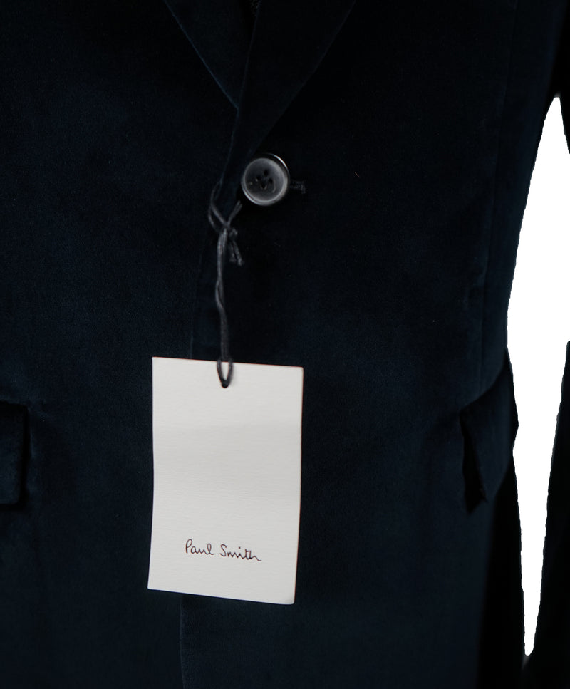PAUL SMITH - Velvet Smoking Dinner Jacket With Contrast Details - 40R