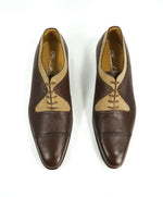 PHINEAS COLE - Two Tone Mixed Media Suede Leather Oxfords Made In England- 11US