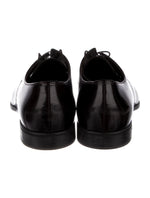 $780 PRADA - Patent Leather Cap Toe Spazzolato Oxfords W Logo Inset Heel - 11US