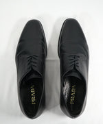 PRADA - Saffiano Leather Plain Vamp Spazzolato Oxfords With Logo Inset Heel - 12