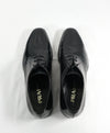 PRADA - Patent Leather Cap Toe Spazzolato Oxfords With Logo Inset Heel - 9