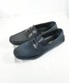 PRADA - Blue Penny Loafers With Silver Logo Lettering - 8