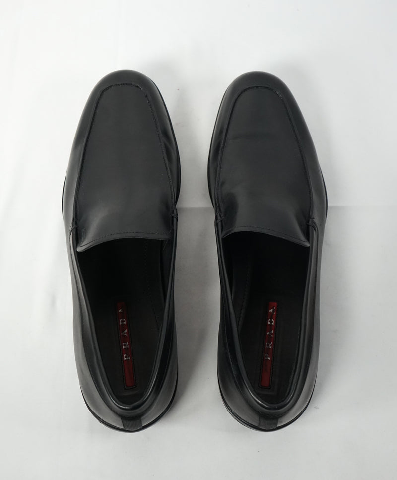 PRADA - Linea Rossa Black Slip On Logo Loafer - 14