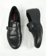 PRADA - Linea Rossa Engraved Logo Buckle Loafers  - 9