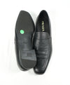 PRADA - Asymmetrical Saffiano Leather Logo Penny Loafers Black - 11US