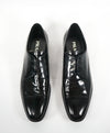 PRADA - Patent Leather Cap Toe Spazzolato Oxfords With Logo Inset Heel - 12