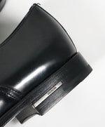 PRADA - Leather Cap Toe Spazzolato Oxfords With Logo Inset Heel - 9