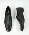 PRADA - Asymmetrical Saffiano Leather Logo Penny Loafers Black - 12US