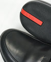 PRADA - Linea Rossa Engraved Logo Buckle Loafers  - 10.5