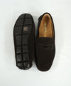 PRADA - Brown Suede Penny Loafers With Silver Logo Lettering - 8.5