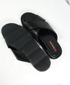 PRADA - Linea Rossa Black Crisscross Raised Leather Slide Sandals - 8.5