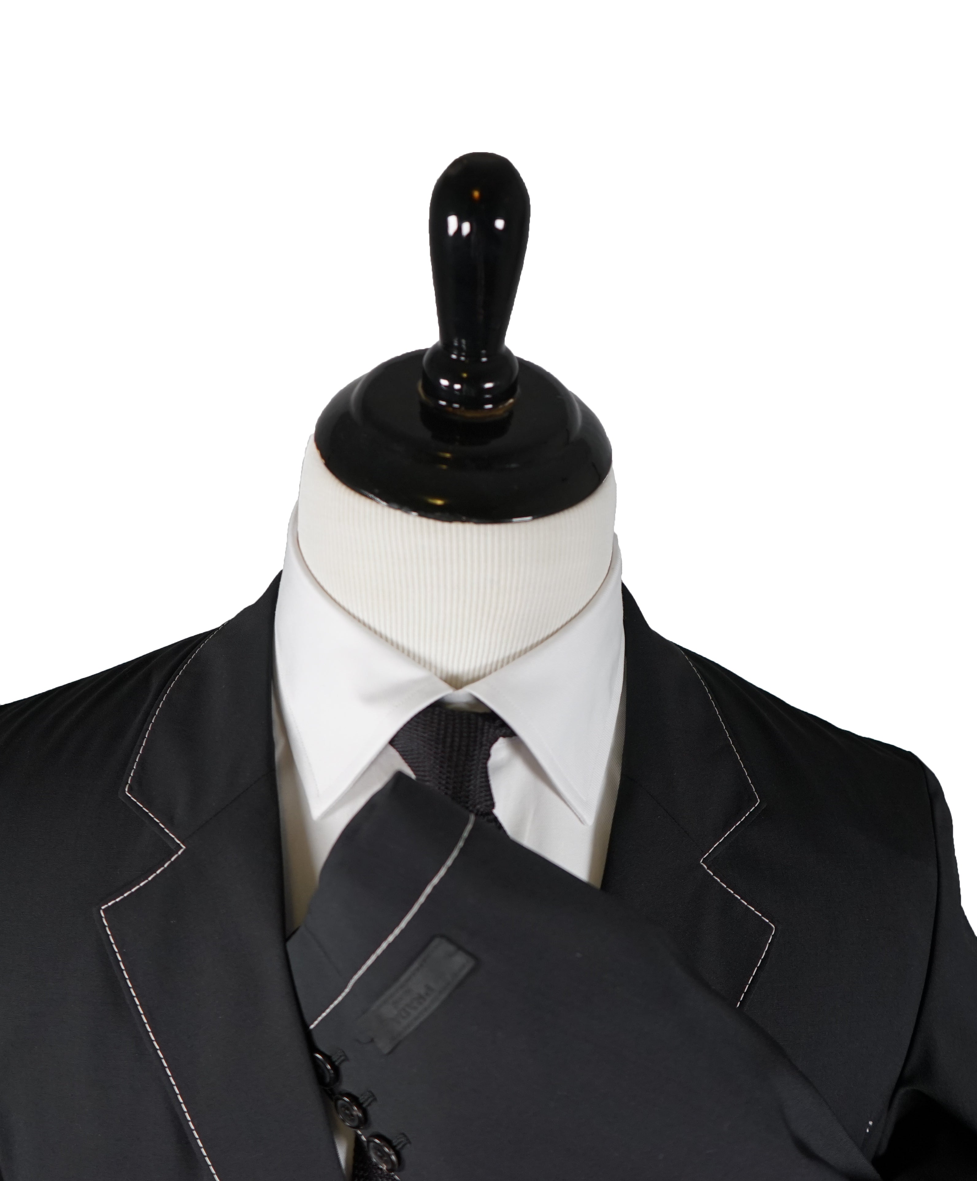 PRADA - Light Unlined Wool Blazer Black With Contrast Stitching - 38R