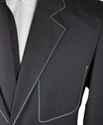 PRADA - Light Unlined Wool Blazer Black With Contrast Stitching - 38R