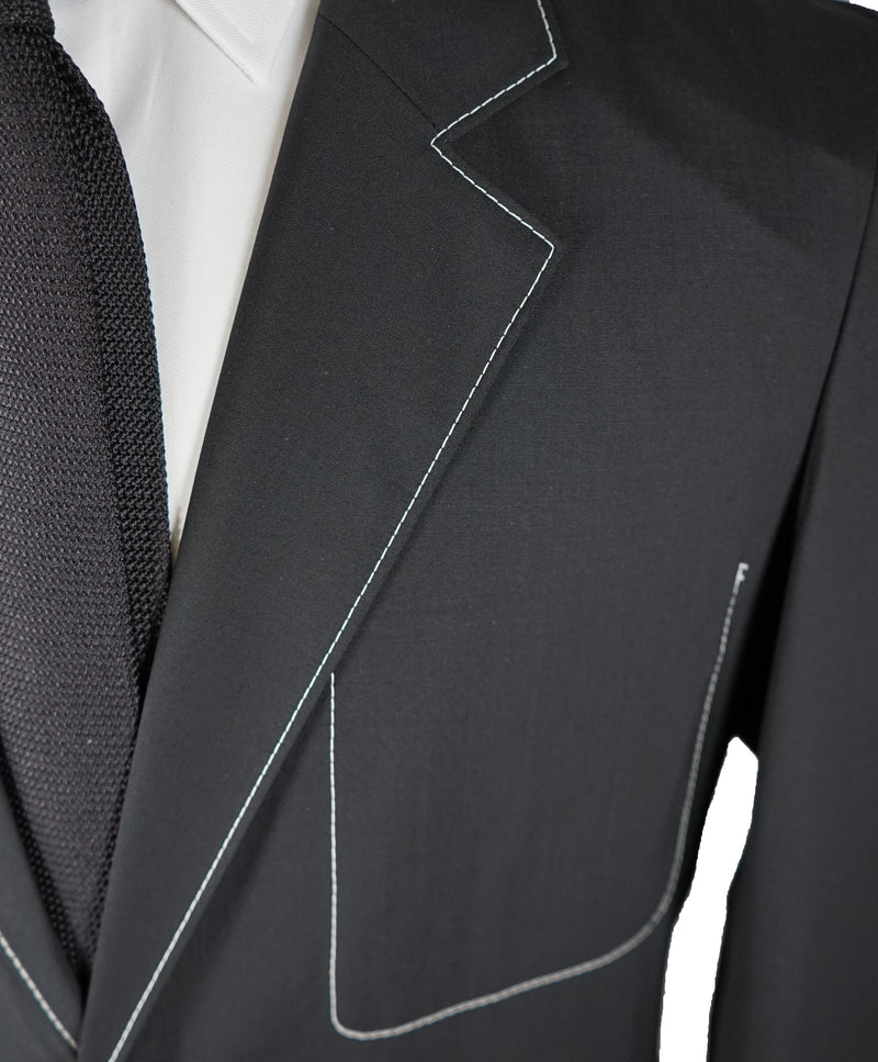 PRADA - Light Unlined Wool Blazer Black With Contrast Stitching - 38R