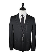 PRADA - Light Unlined Wool Blazer Black With Contrast Stitching - 38R