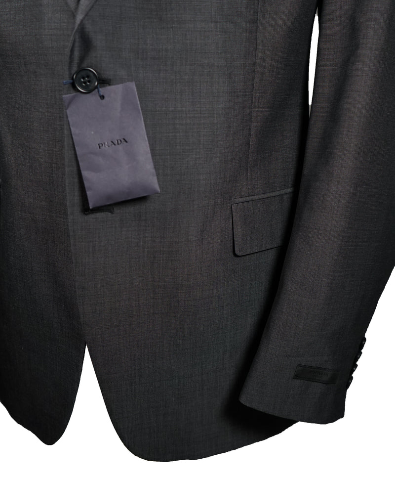 PRADA - Textured Gray Birdseye Wool & Cotton Light Weight Suit - 46R