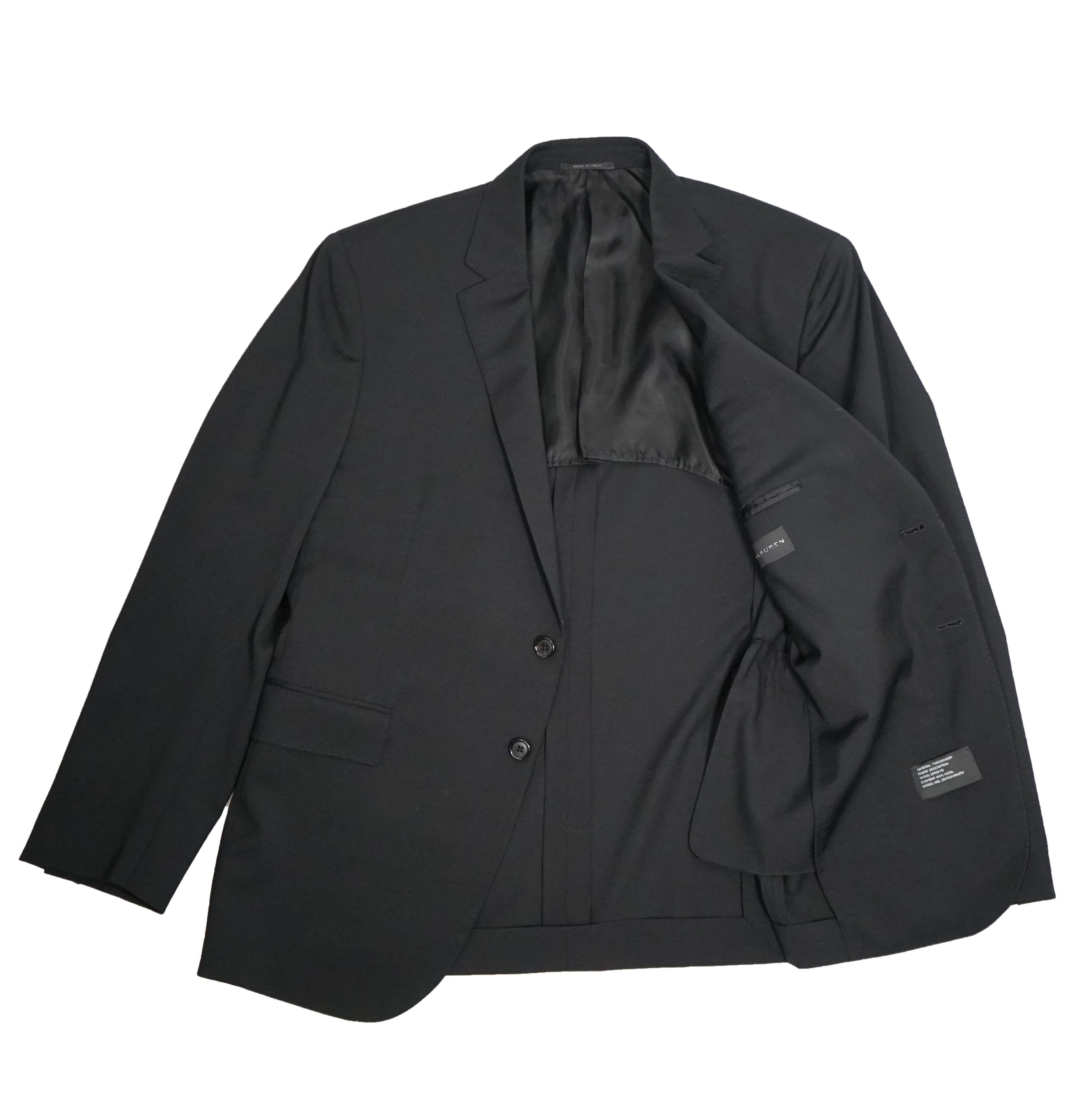RALPH LAUREN BLACK LABEL - Black Semi-Lined Light Weight Summer Suit - 42S