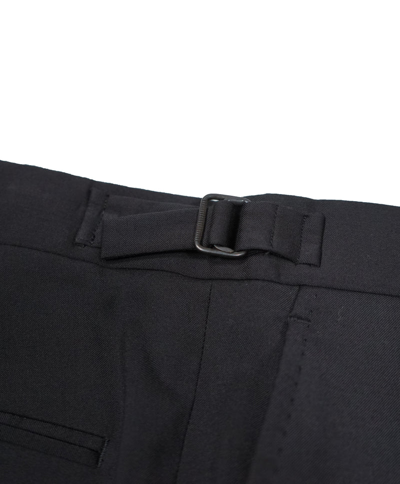 RALPH LAUREN BLACK LABEL - Navy Dress Pants With Side Tabs - 35W