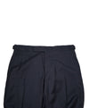 RALPH LAUREN BLACK LABEL - Navy Pinstriped Dress Pants With Side Tabs - 29W