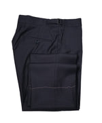 RALPH LAUREN BLACK LABEL - Navy Pinstriped Dress Pants With Side Tabs - 29W