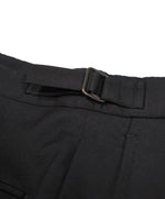 RALPH LAUREN BLACK LABEL - Solid Black Dress Pants With Side Tabs - 31W