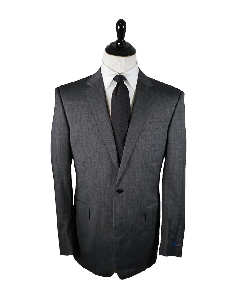 RALPH LAUREN BLUE LABEL - Gray Birdseye Suit With Side Tabs - 44L