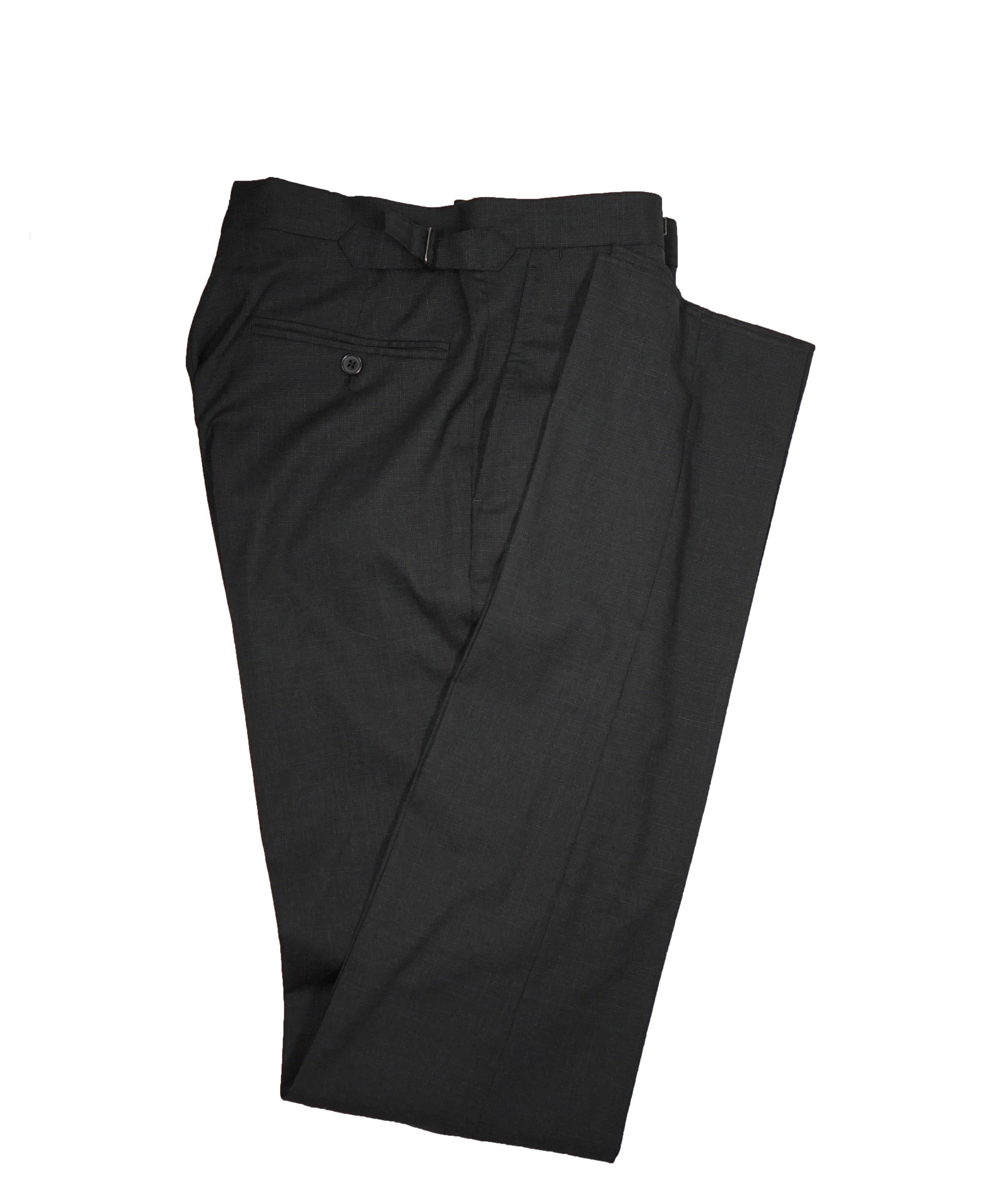 RALPH LAUREN BLUE LABEL - Gray Micro Check Dress Pants With Side Tabs - 29W