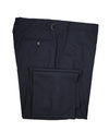RALPH LAUREN BLUE LABEL - Navy Textured Weave Dress Pants With Side Tabs - 36W