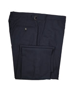 RALPH LAUREN BLUE LABEL - Navy Textured Weave Dress Pants With Side Tabs - 36W