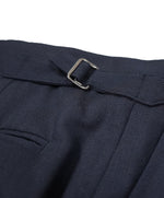 RALPH LAUREN BLUE LABEL - Navy Textured Weave Dress Pants With Side Tabs - 36W