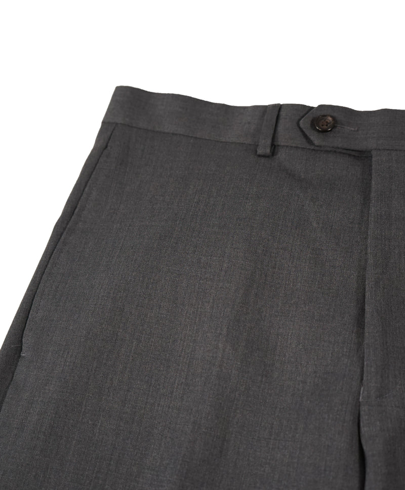 RALPH LAUREN GREEN LABEL - LAUREN Gray Wool Flat Front Dress Pants - 33W