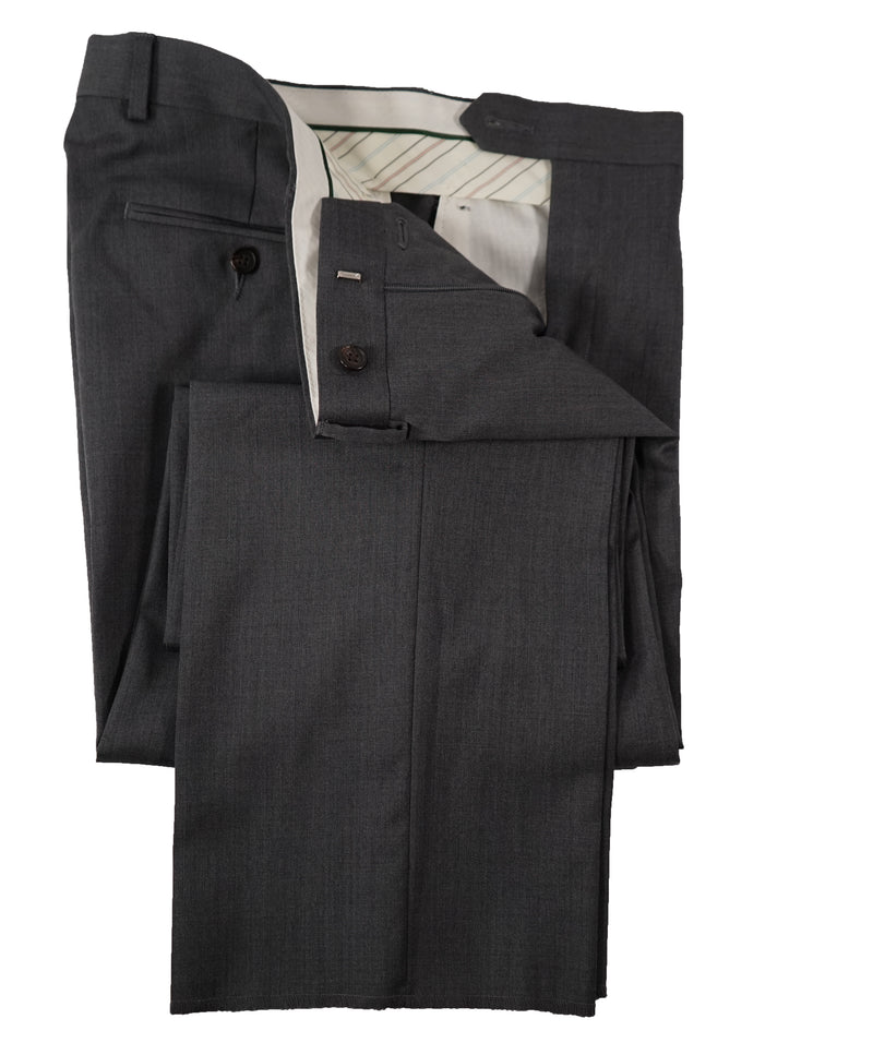 RALPH LAUREN GREEN LABEL - LAUREN Gray Wool Flat Front Dress Pants - 33W