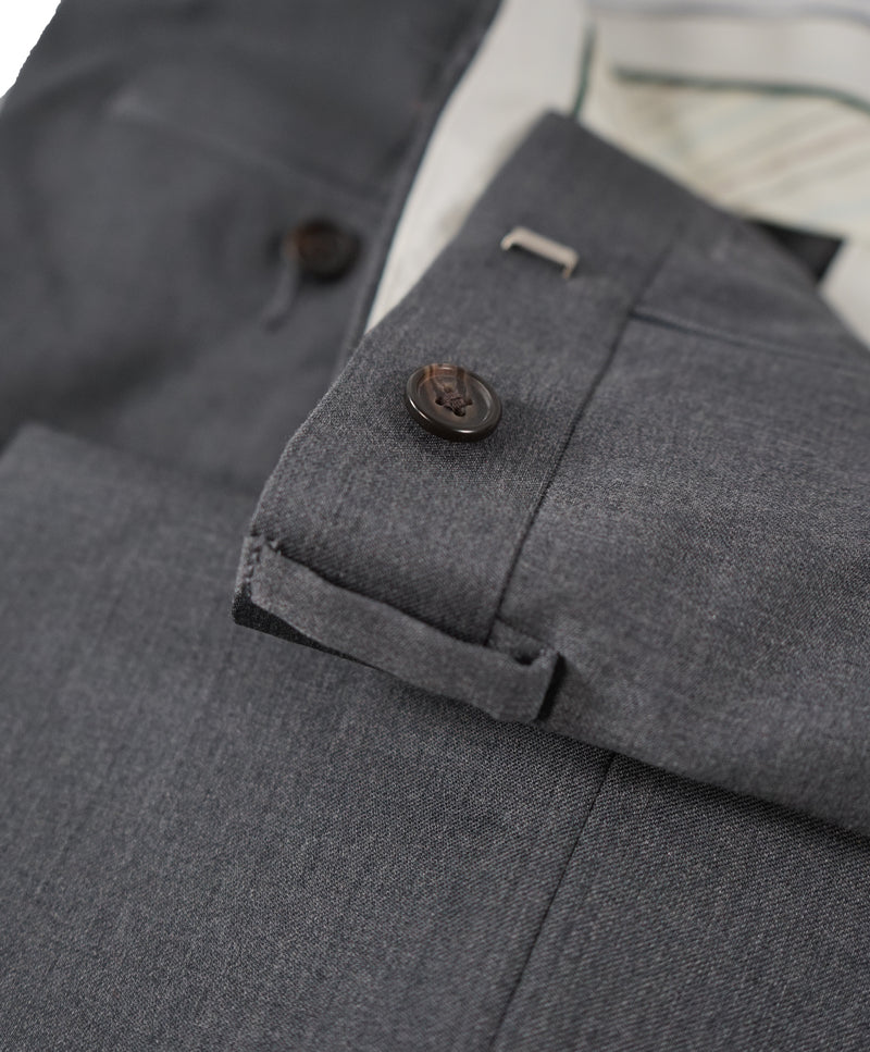 RALPH LAUREN GREEN LABEL - LAUREN Gray Wool Flat Front Dress Pants - 33W