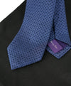 RALPH LAUREN PURPLE LABEL - Blue & Ivory Textured Hand Made Tie