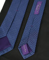 RALPH LAUREN PURPLE LABEL - Blue & Ivory Textured Hand Made Tie