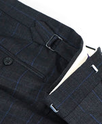 RALPH LAUREN PURPLE LABEL - Gray & Blue Plaid Windowpane “Anthony” Suit - 42L