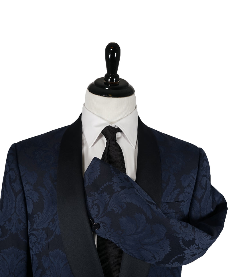 RALPH LAUREN PURPLE LABEL - Floral Jacquard Shawl Collar Dinner Jacket - 42L