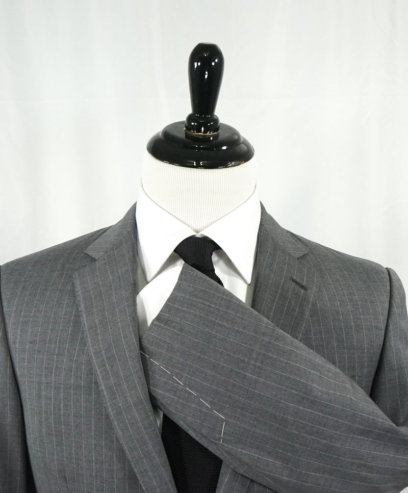RALPH LAUREN PURPLE LABEL - Gray Pinstripe Suit W Side Tabs - 40R