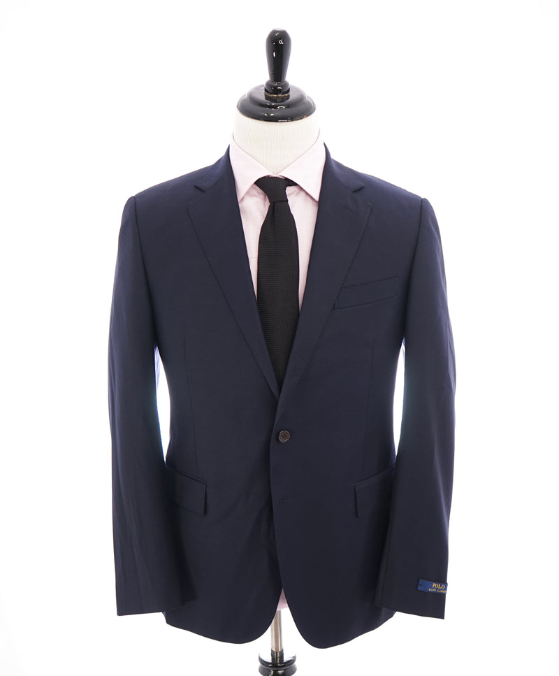 RALPH LAUREN BLUE LABEL "POLO" - Navy Wool Twill Suit With Side Tabs - 40R