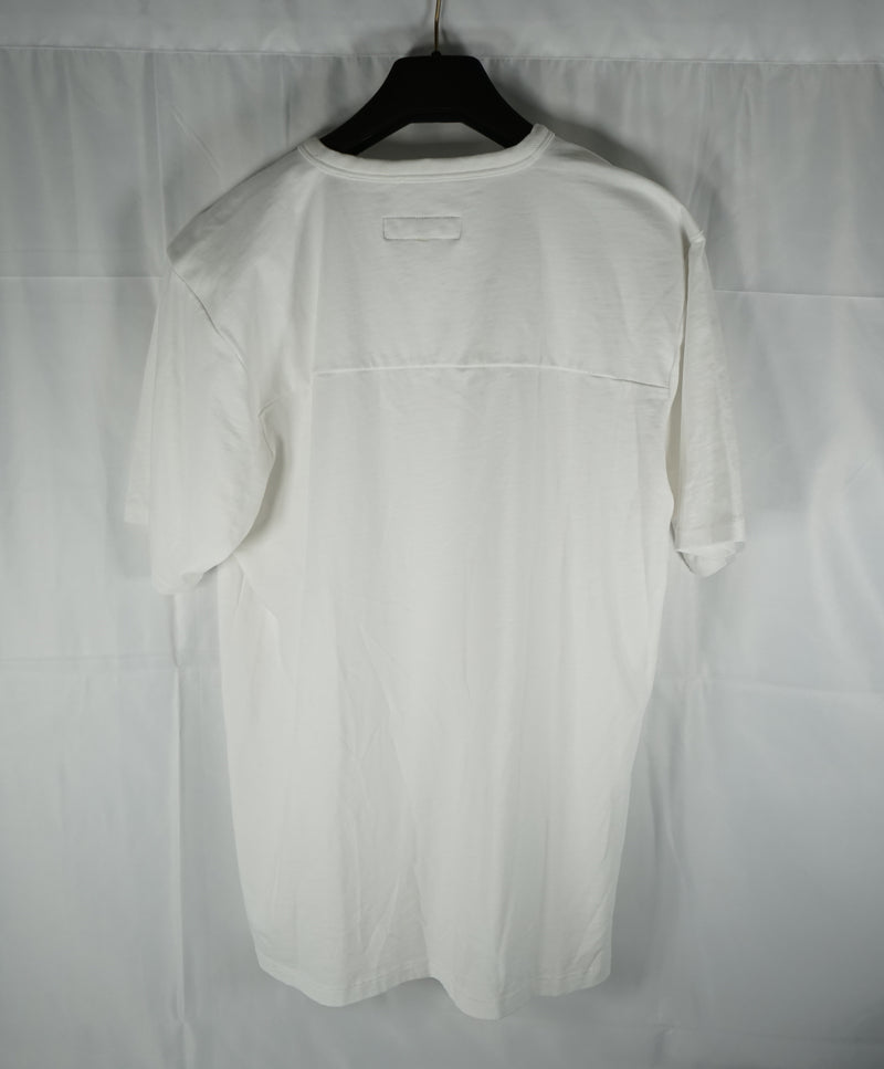 Rag & Bone - “Horizontal Stitch” Loose Fashion Fit Cotton White V-Neck Tee - M