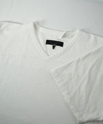 Rag & Bone - “Horizontal Stitch” Loose Fashion Fit Cotton White V-Neck Tee - M