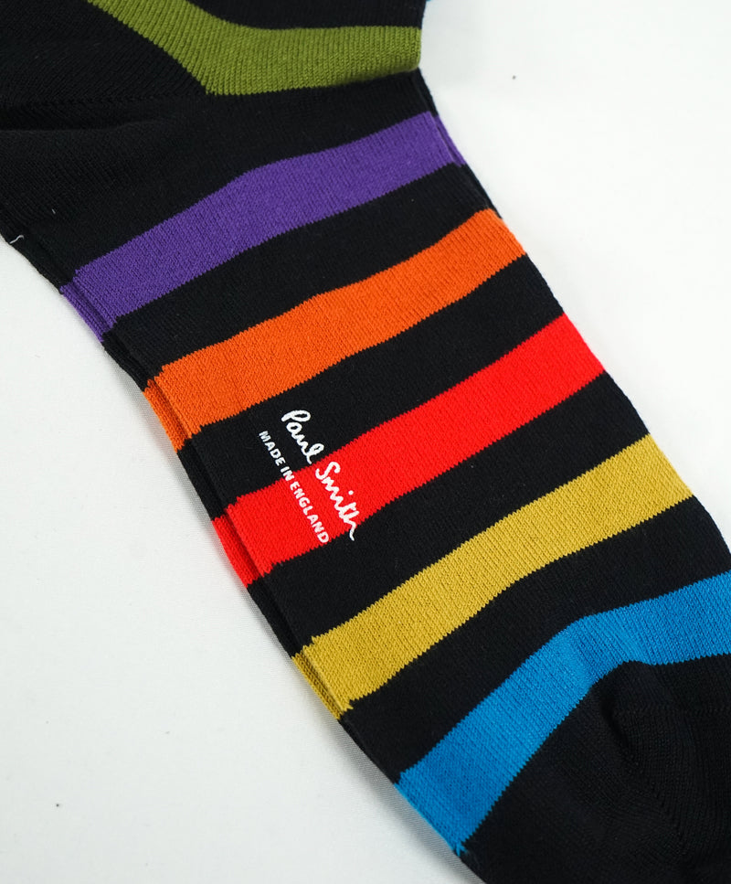 PAUL SMITH - Multi-Colored Rainbow Cotton Socks - N/A
