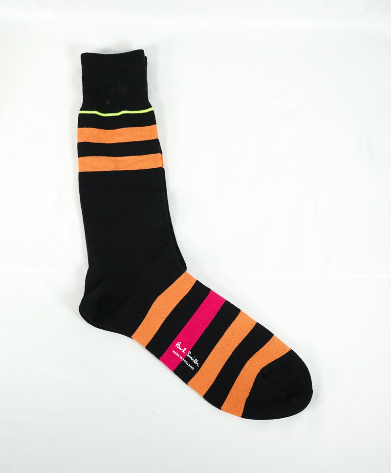 PAUL SMITH - Multi-Colored Pink & Orange Cotton Socks - N/A