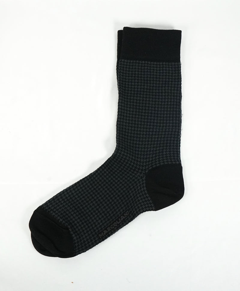MARCOLIANI - Black & Gray Houndstooth Cotton Socks - N/A