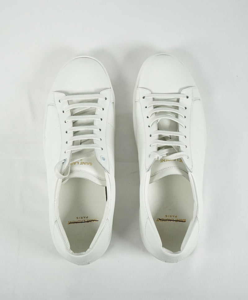 Fru Egetræ tilgive SAINT LAURENT - SL/01 Court Sneakers In Off White Leather Gold Logo - –  Luxe Hanger